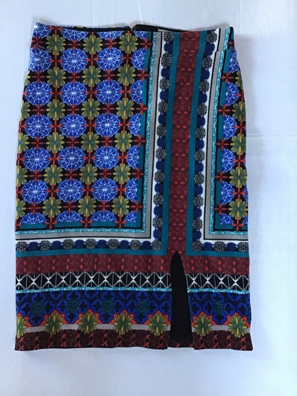 Anthropologie  Maeve women Blue  Patterned Pencil Skirt size M - Picture 3 of 8